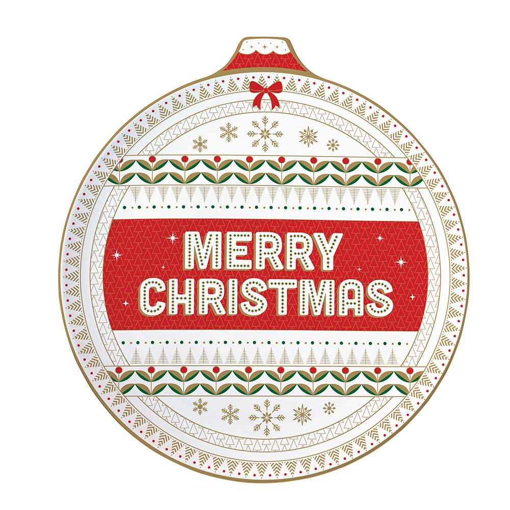 Ø 20 cm Porcelain Plate In The Shape Of A Christmas Ball In A Gift Box. Enjoy Your Christmas