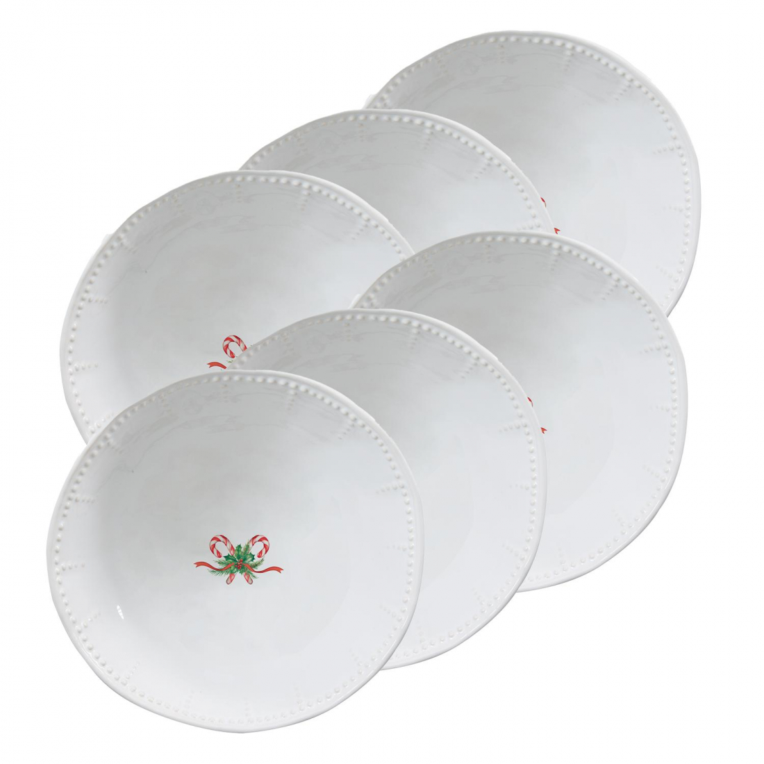 Set Of 6 Ceramic Deep Plates Ø 19.5 cm Natale Incantato