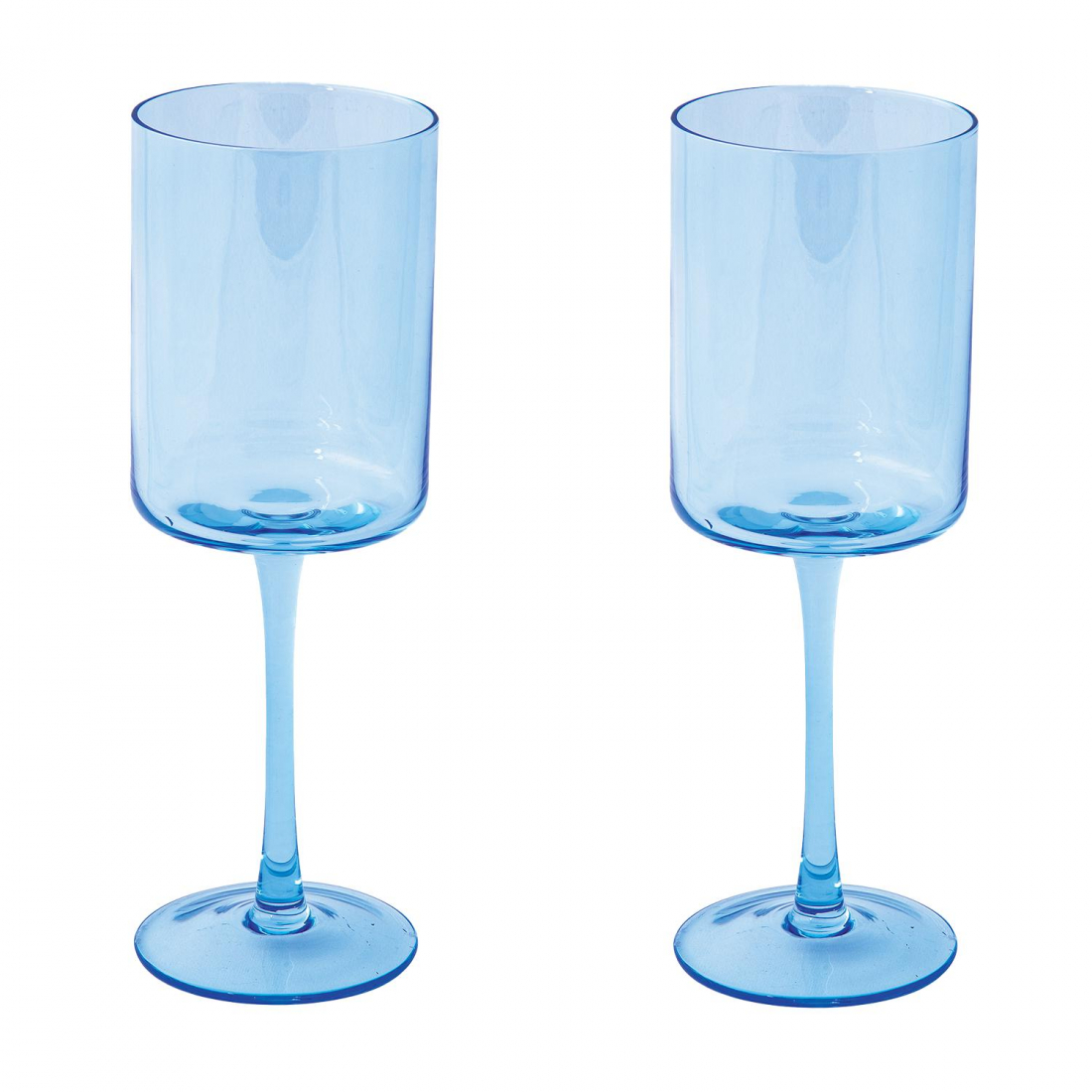 Set Of 2 Rainbow Blue Wine Glasses