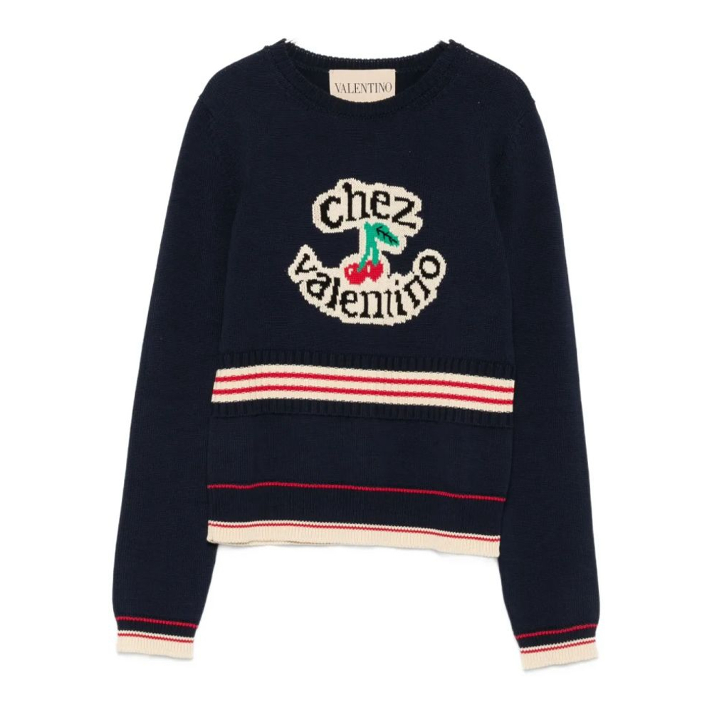 Women's 'Cherry-Embellished Crew-Neck' Sweater