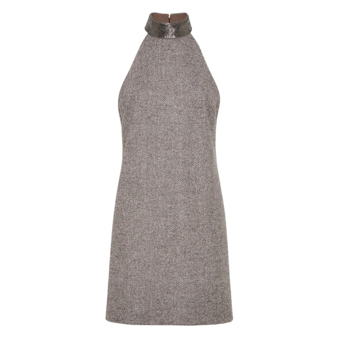 Robe Col Licou 'Herringbone Tweed' pour Femmes