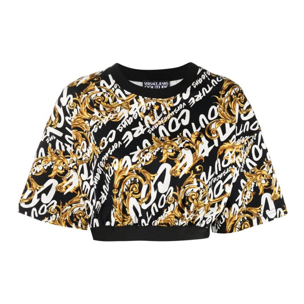 Crop Top 'Logo-Print Wide-Sleeve' pour Femmes
