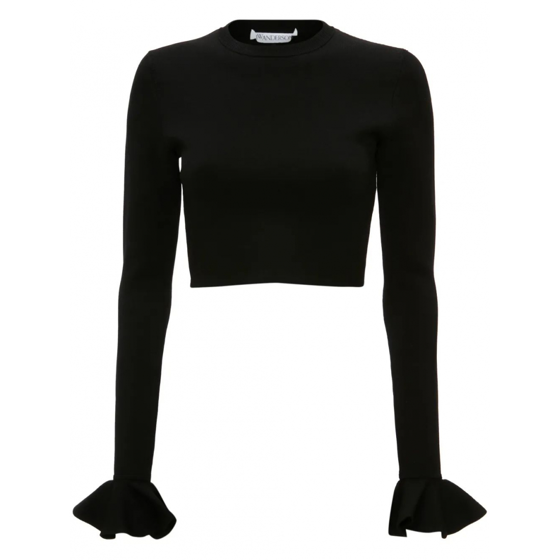 Crop Top 'Ruffled-Cuffs Knitted' pour Femmes