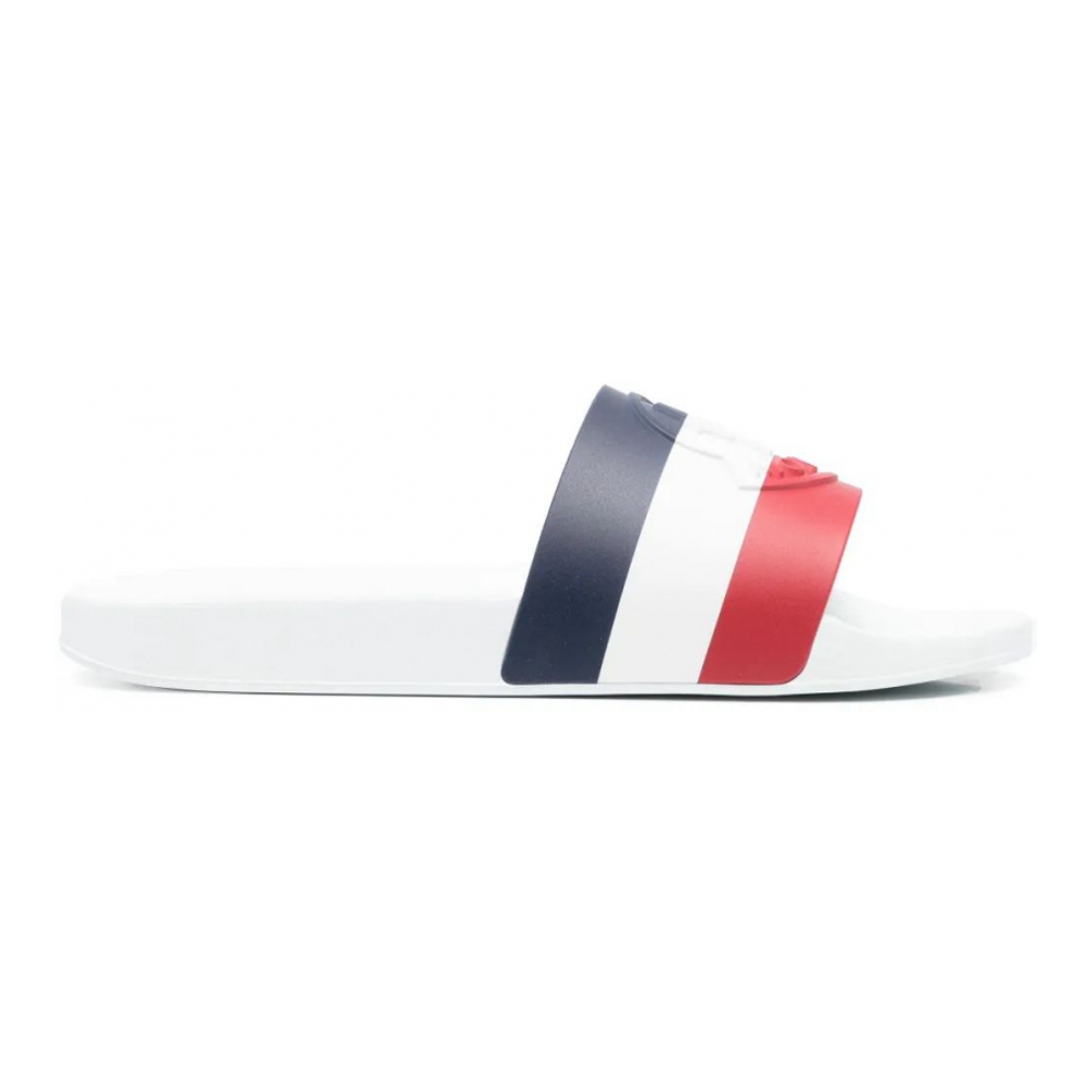 Men's 'Striped Logo-Detail' Slides