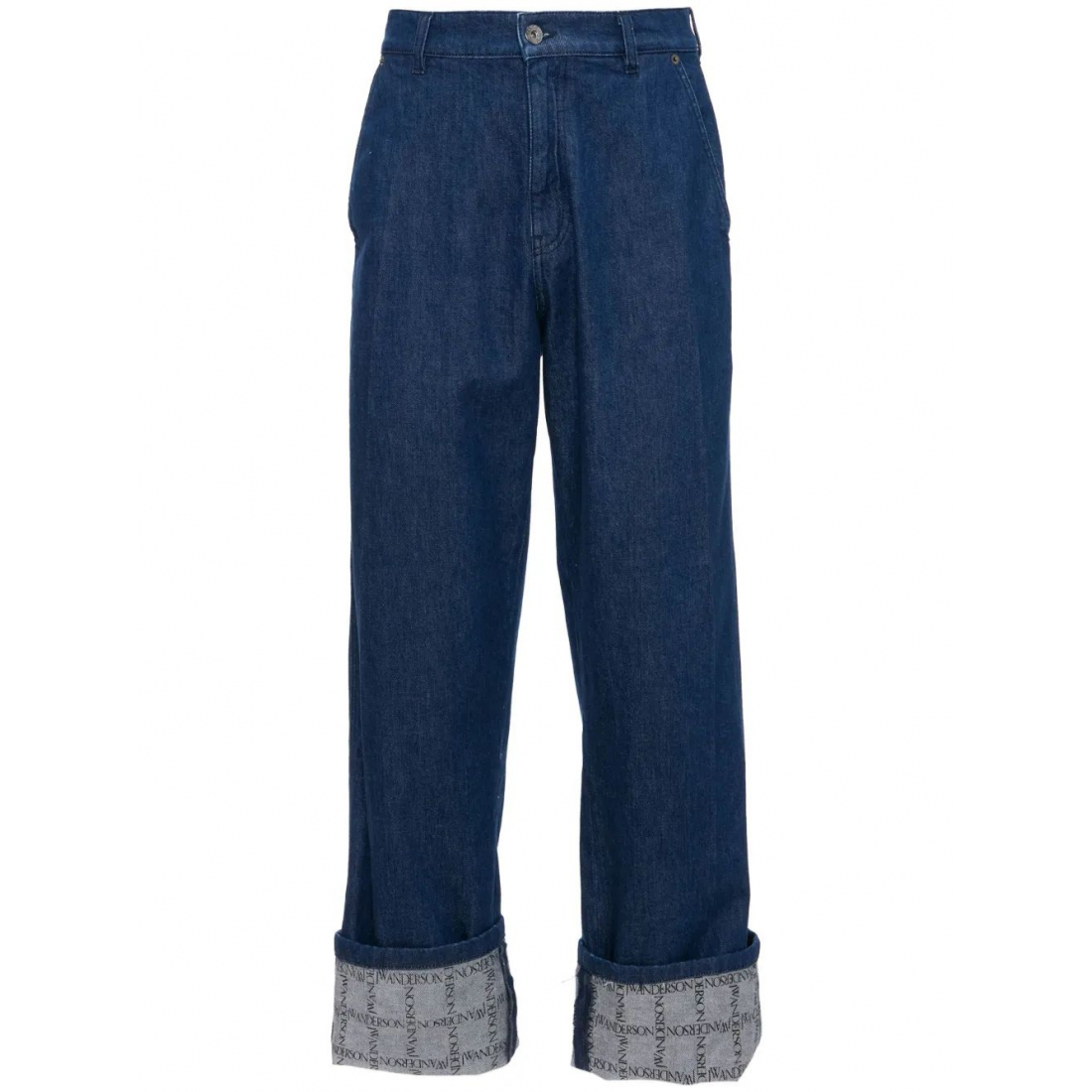 Jeans 'Grid-Print Wide-Leg' pour Hommes