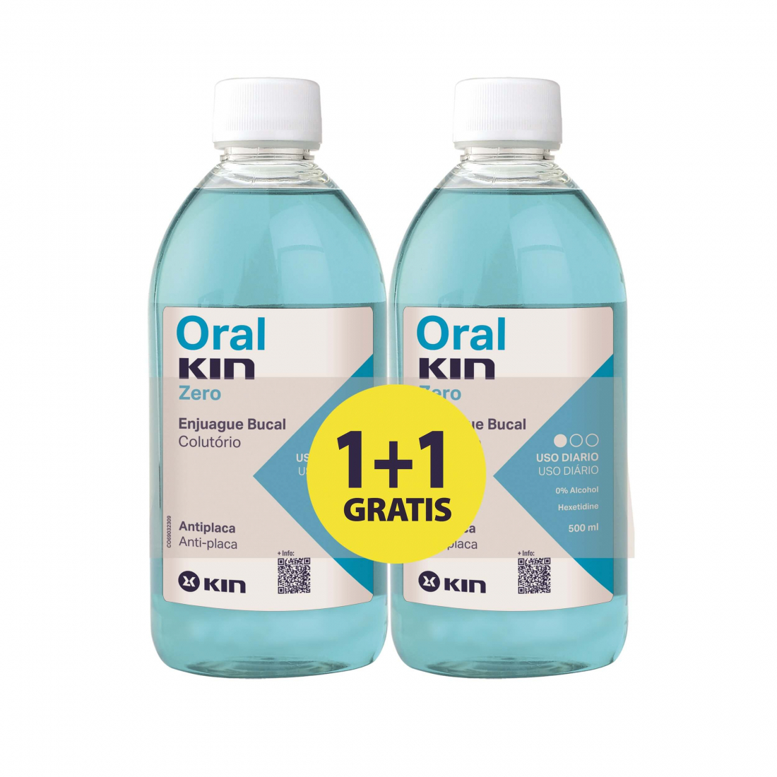 Bain de bouche 'OralKin Zero' - 500 ml, 2 Pièces
