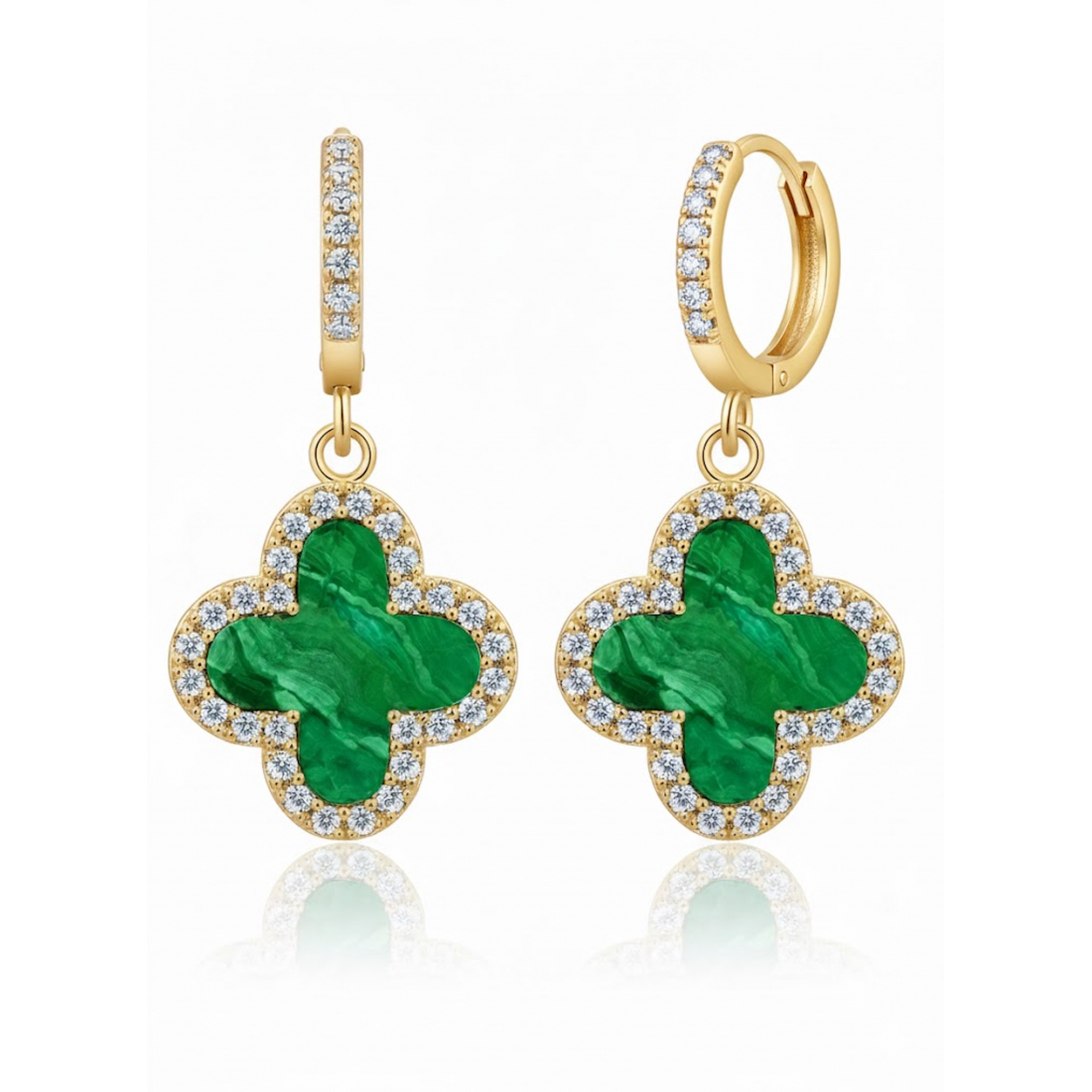 'Green Motif Drop' Ohrringe für Damen
