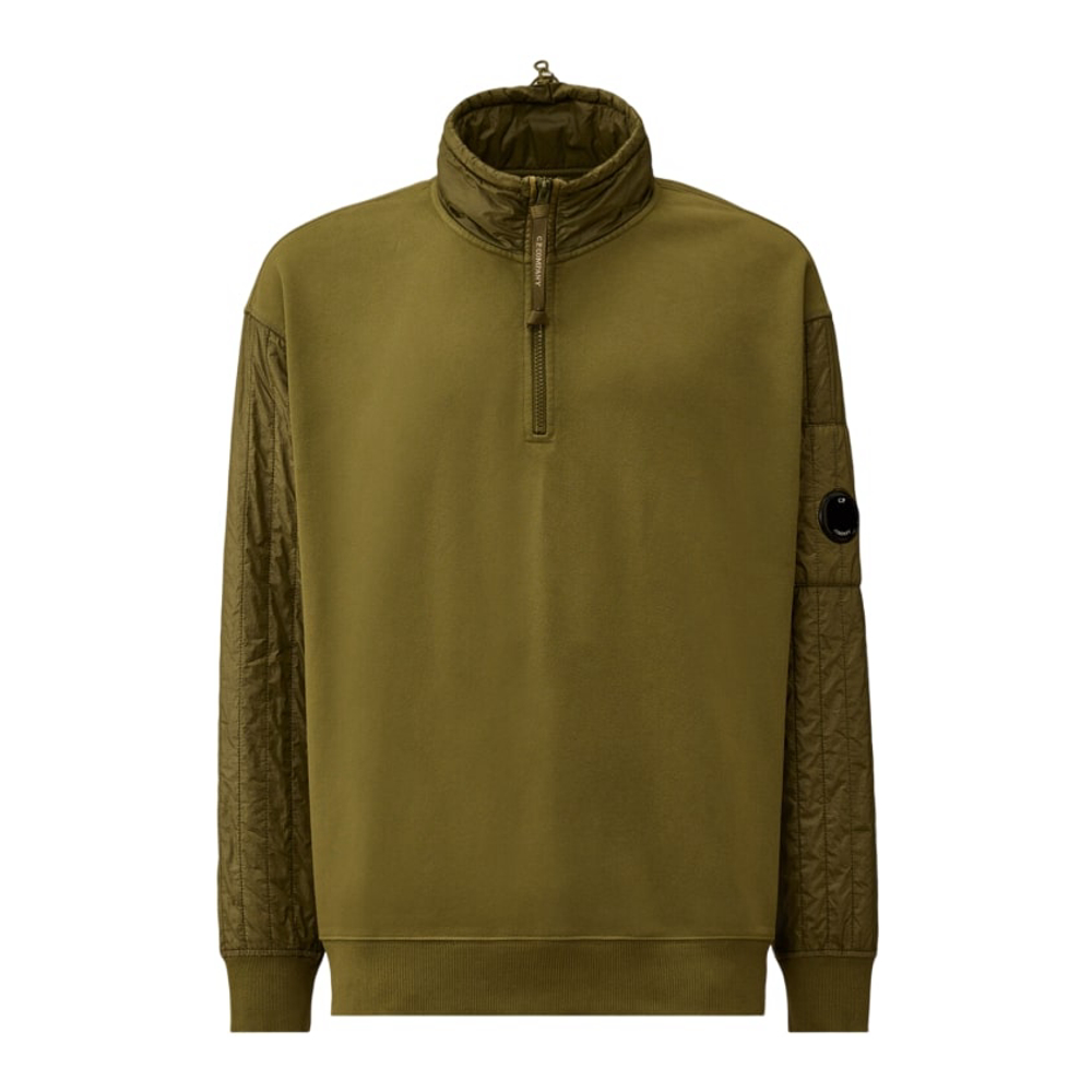 Sweatshirt 'Diagonal Raised Fleece Mixed Half Zip' pour Hommes
