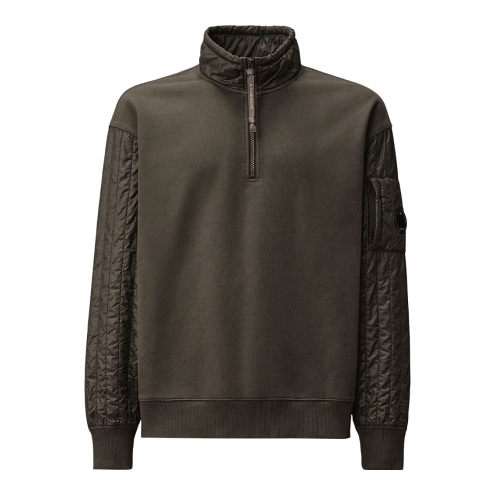 Sweatshirt 'Diagonal Raised Fleece Mixed Half Zip' pour Hommes