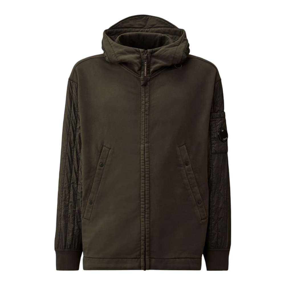 Sweatshirt 'Diagonal Raised Fleece Mixed Full Zip Hooded' pour Hommes