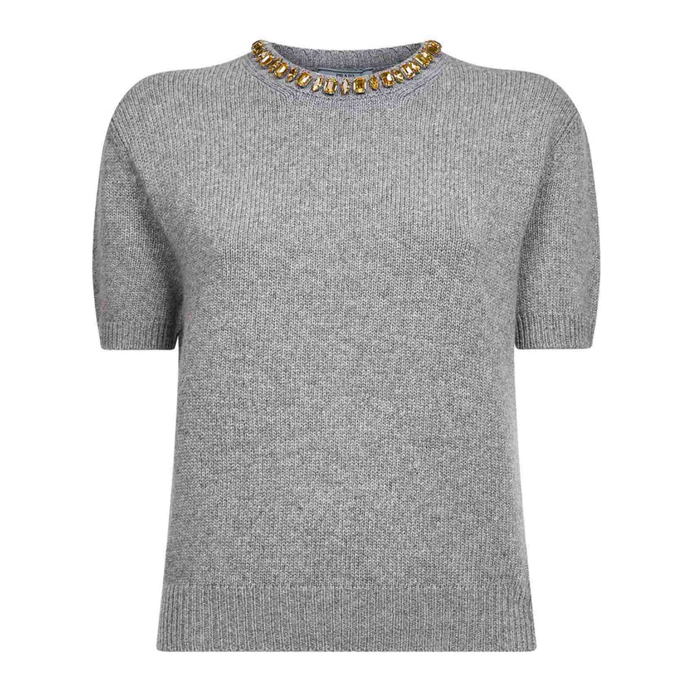 Pull à manches courtes 'Crystal Embellished' pour Femmes