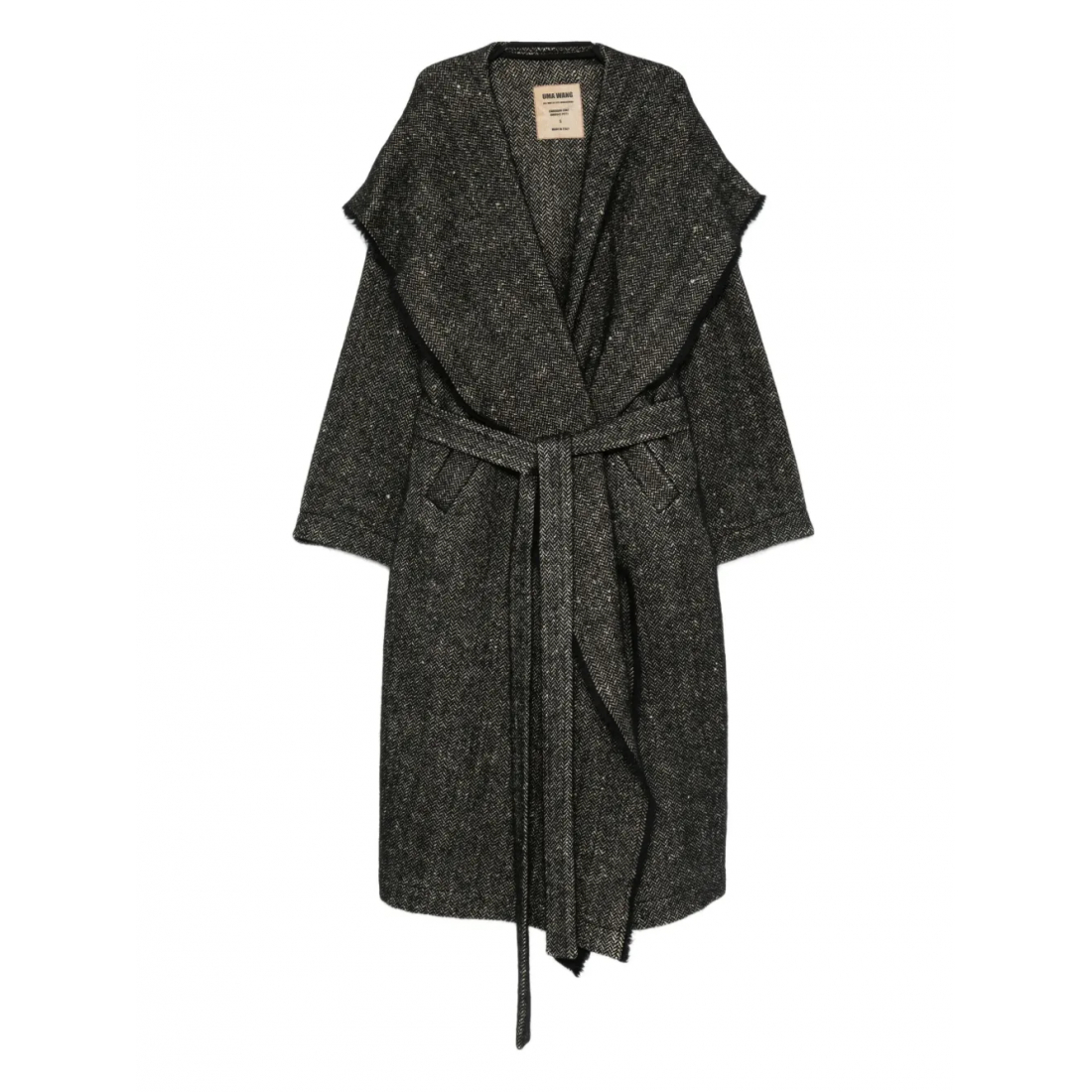 Manteau 'Fringed-Trim Belted' pour Femmes