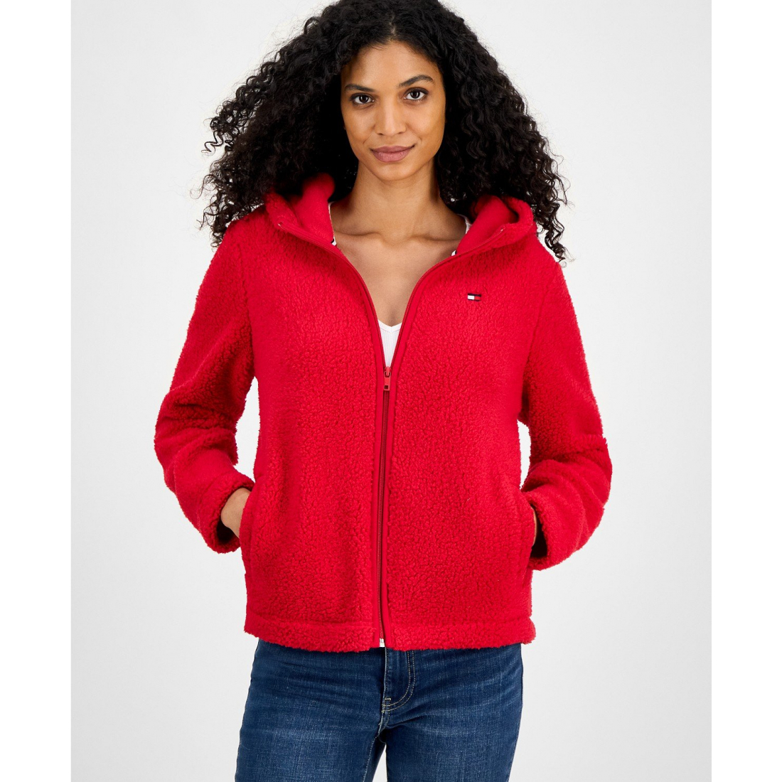 Veste de Survêtement 'Zip-Front Long-Sleeve Sherpa' pour Femmes
