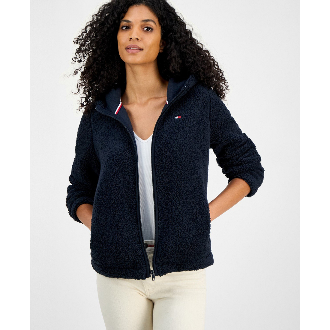 Veste de Survêtement 'Zip-Front Long-Sleeve Sherpa' pour Femmes