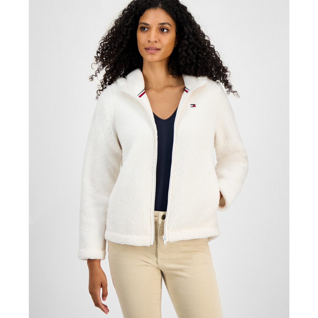 Veste de Survêtement 'Zip-Front Long-Sleeve Sherpa' pour Femmes