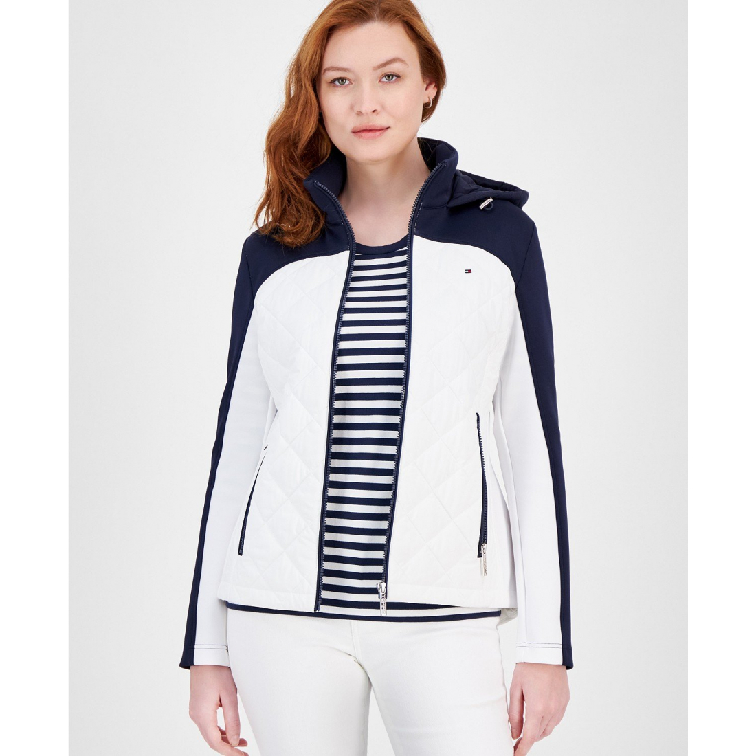 Women's 'Colorblocked Quilted Scuba-Trim' Track Jacket