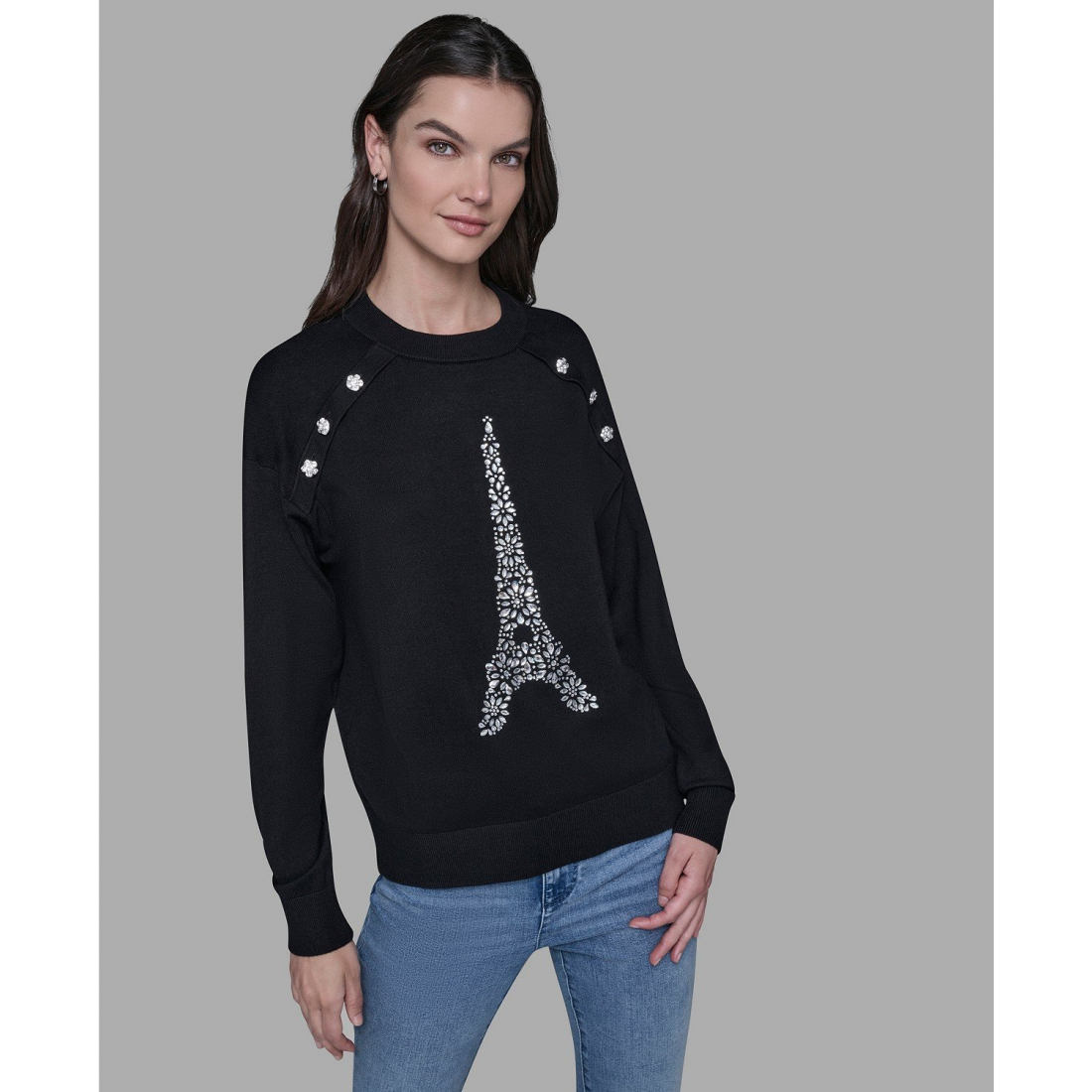 Women's 'Eiffel Tower Print' Sweater