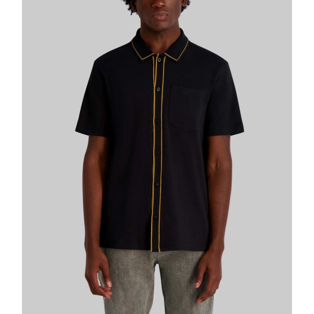 Chemise 'Knit Button Front With Contrast Tipping' pour Hommes