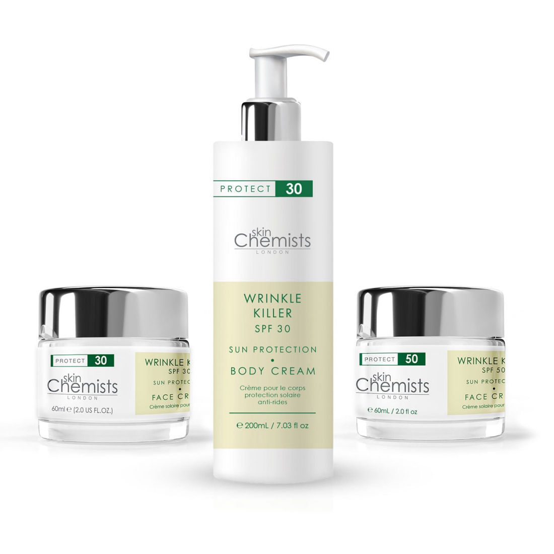 'Wrinkle Killer SPF 50 + 30' Body Care Set - 3 Pieces