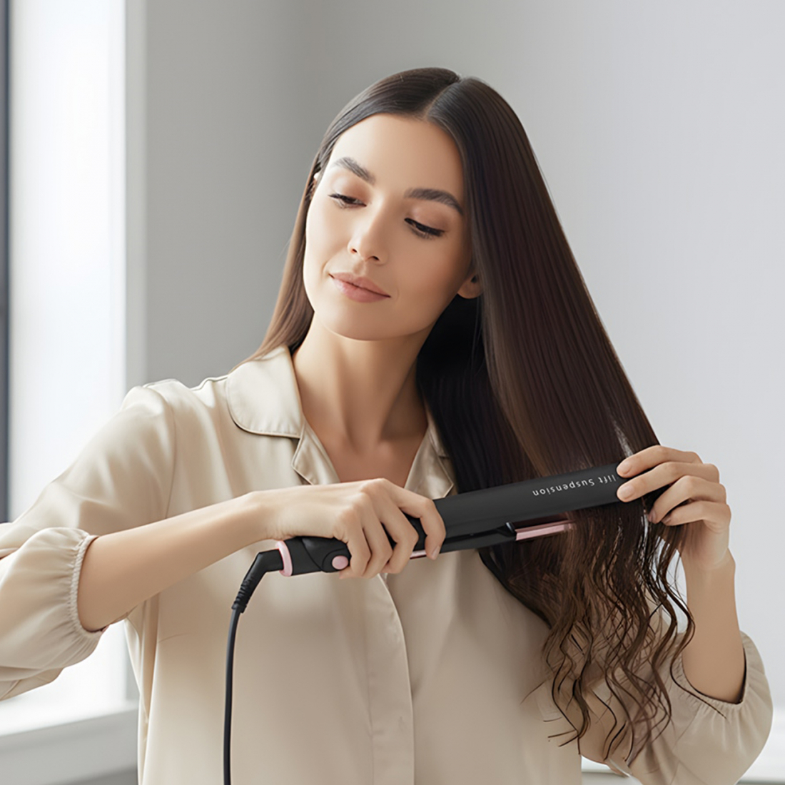 PlasmaLine Ceramic Hair Straightener, Black, 50W