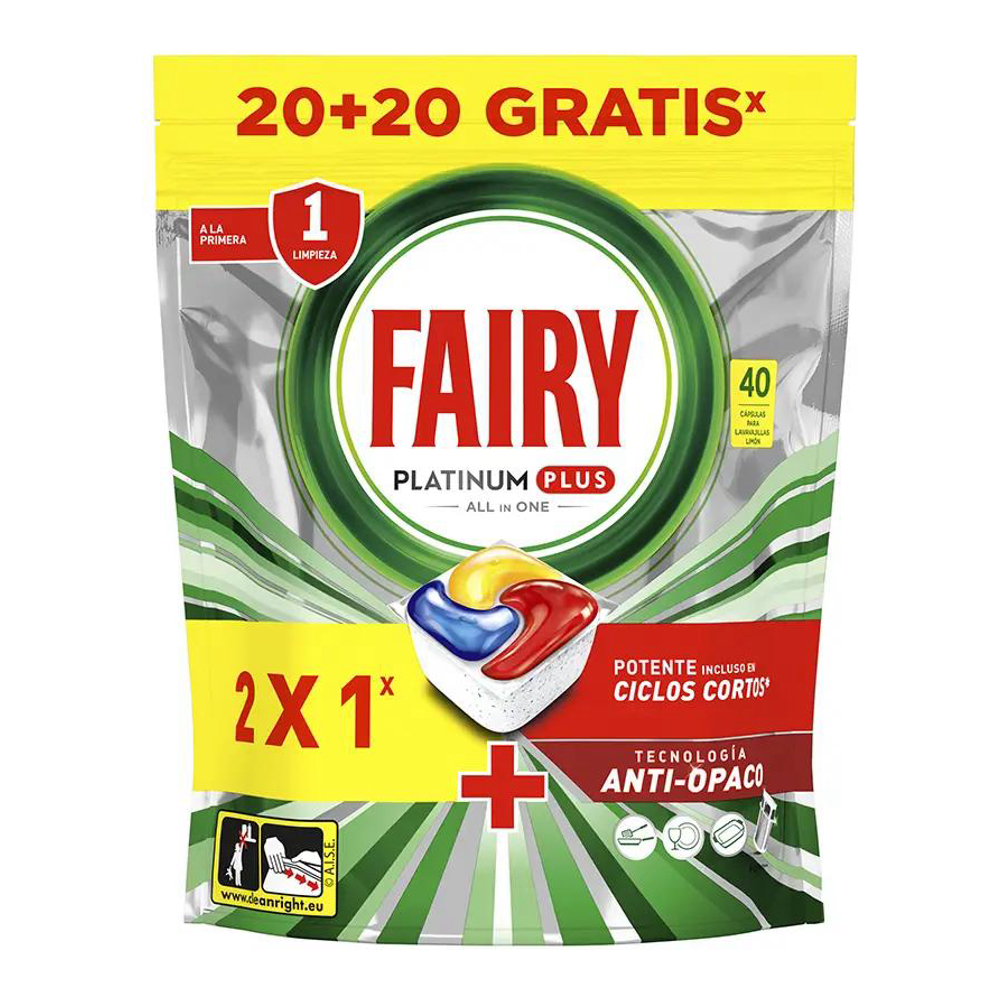 'Platinum Plus All-in-One' Dishwasher Tablets - Lemon 40 Capsules