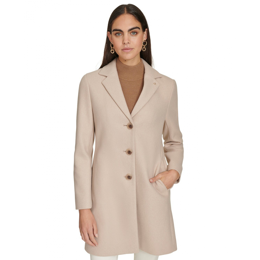 Manteau 'Single-Breasted Notched-Collar' pour Femmes