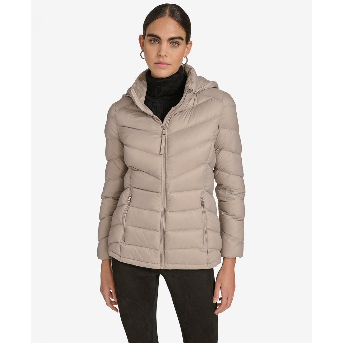 'Short Faux Fur Collar' Pufferjacke für Damen