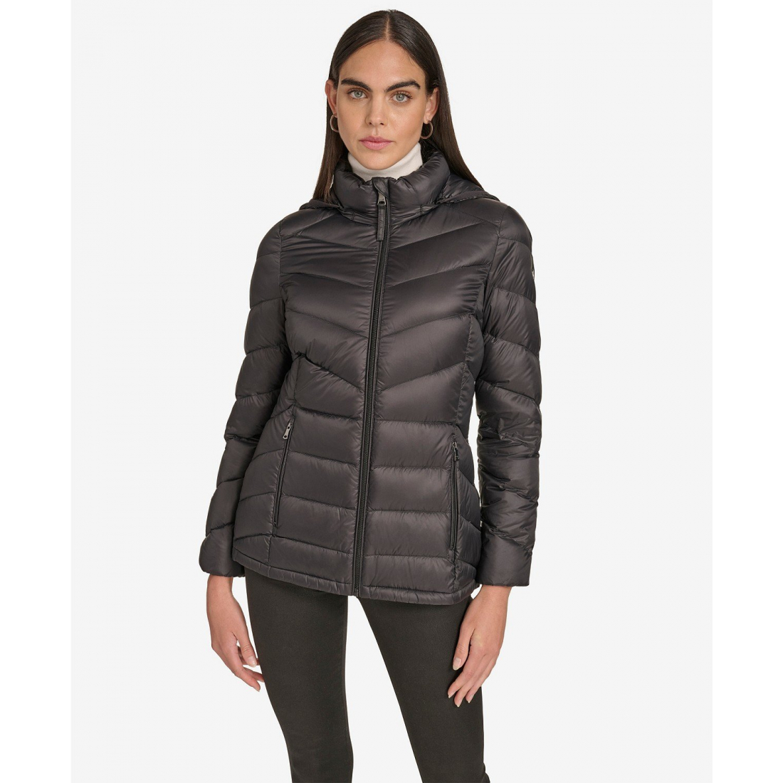 'Short Faux Fur Collar' Pufferjacke für Damen