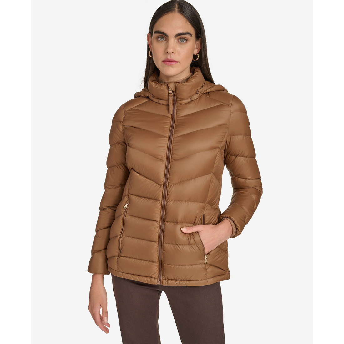 'Short Faux Fur Collar' Pufferjacke für Damen