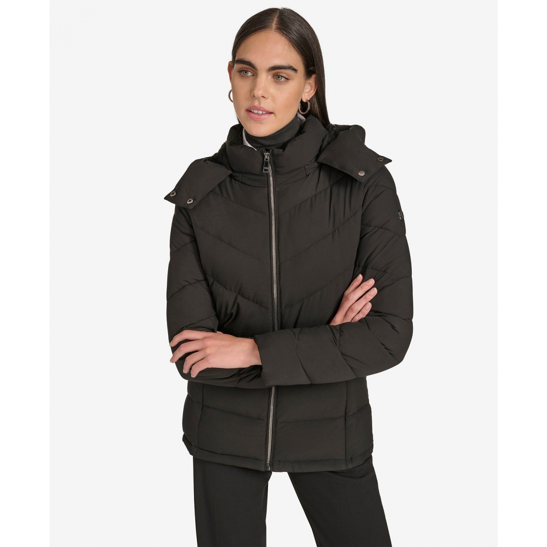 'Short Zip Front' Pufferjacke für Damen