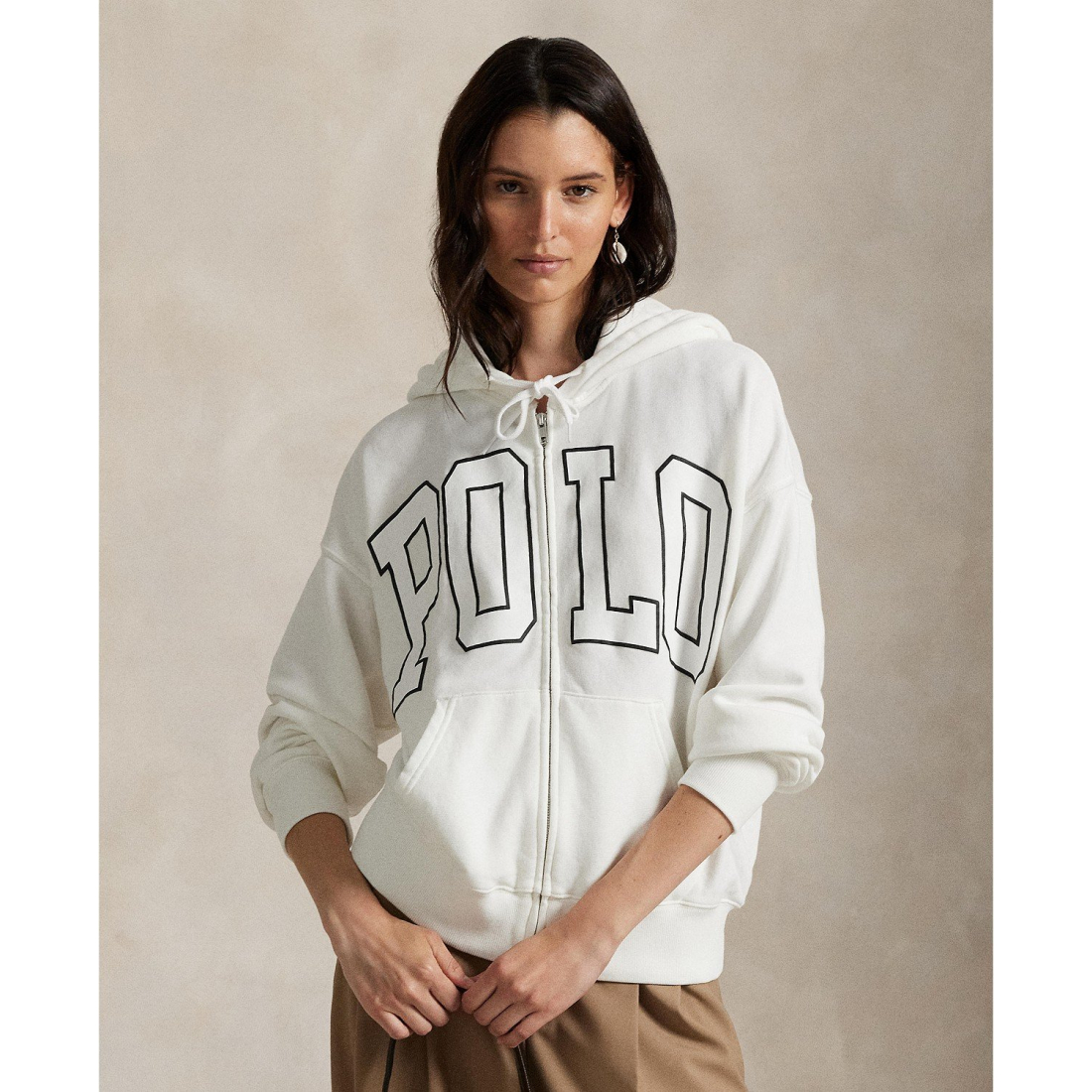 'Logo Lightweight Fleece Full-Zip Hoodie Sweatshirt' pour Femmes