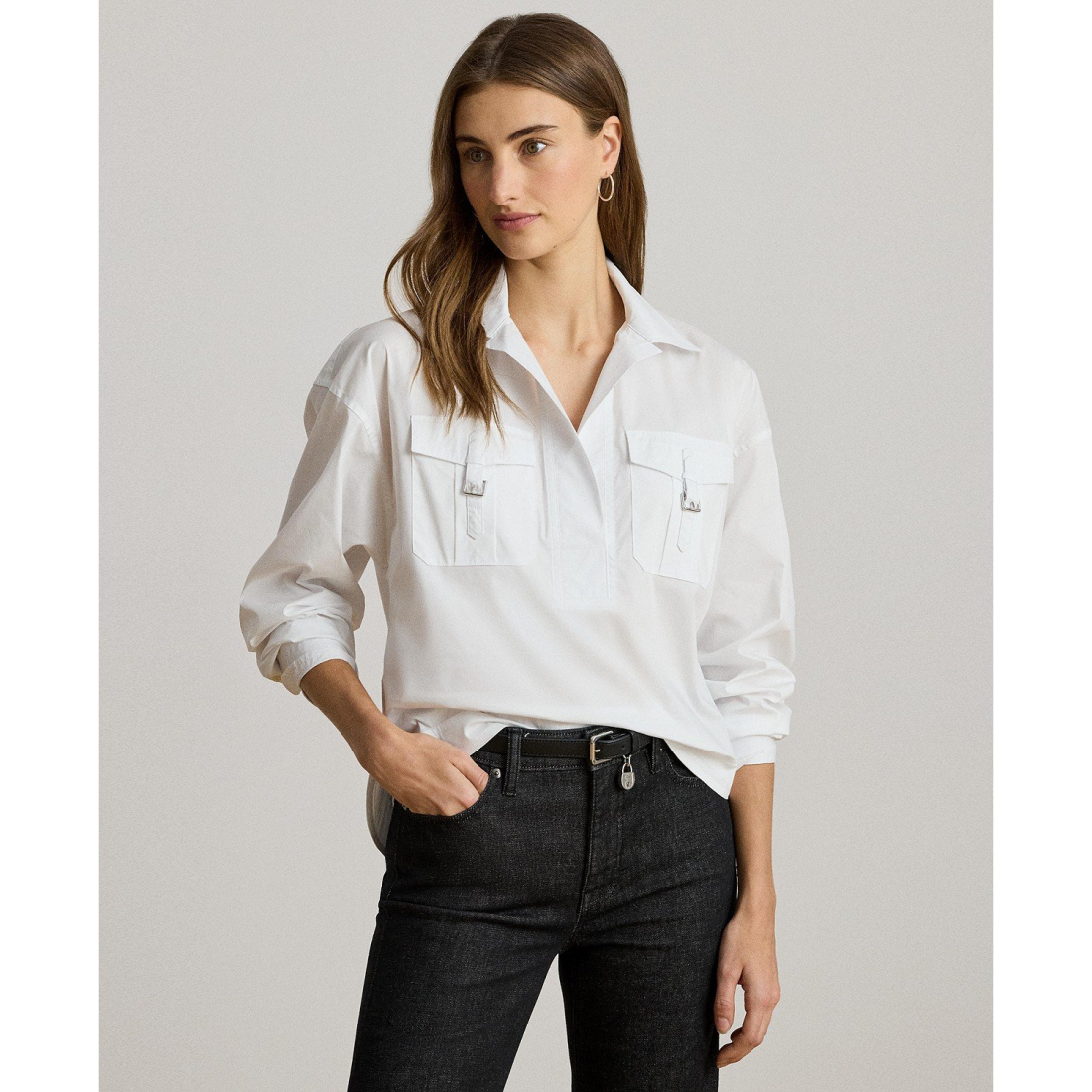 Women's 'Buckle-Trim Cotton-Blend Shirt'