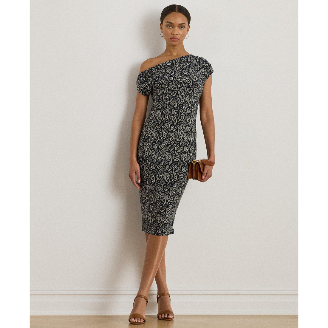Women's 'Paisley Jersey Off-the-Shoulder Dress'