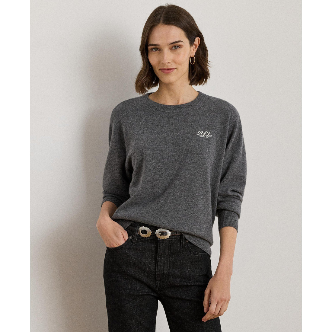 'Embroidered Cashmere Crewneck Sweater' pour Femmes