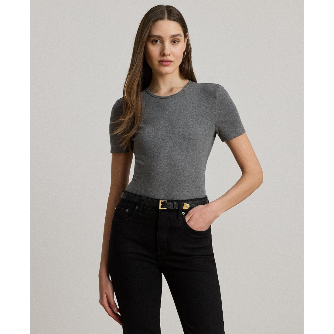 'Stretch Cotton Crewneck Tee' pour Femmes