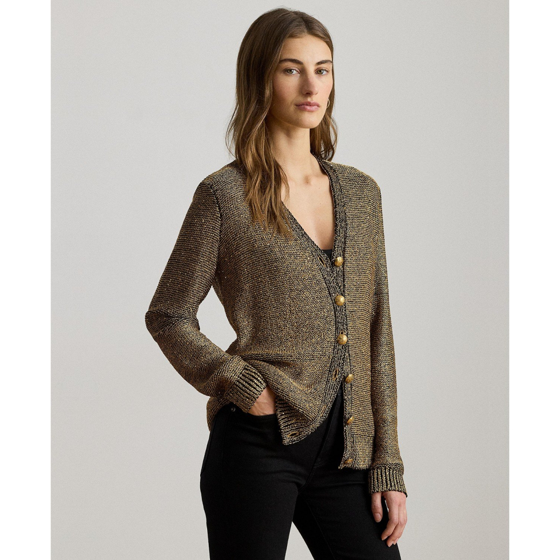 'Sequin Long Sleeve Cardigan' pour Femmes