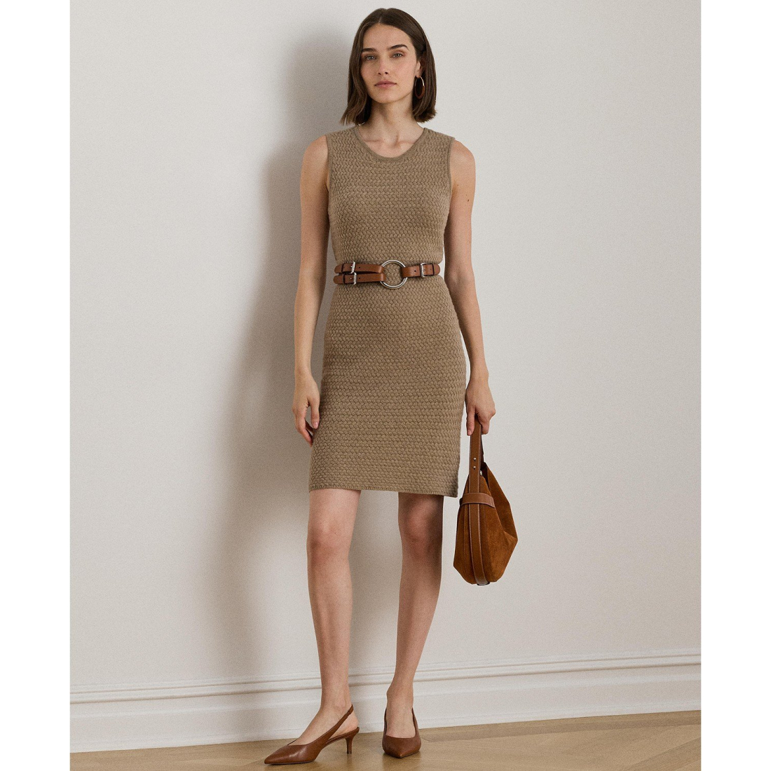 Women's 'Superb Plus-Holein Basket-Weave Sleeveless Sweater Dress'