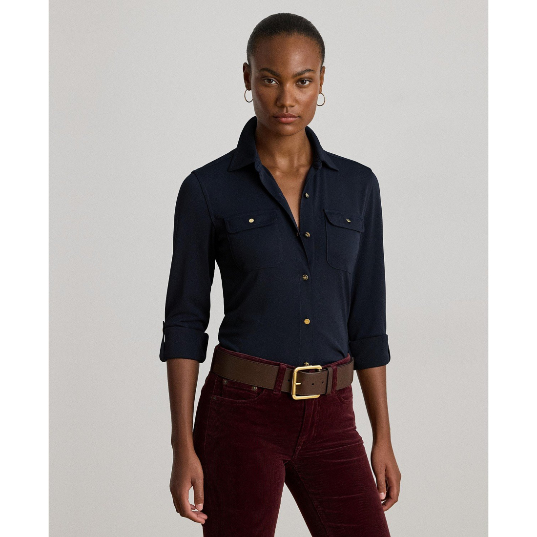 'Roll-Tab-Sleeve Cardigan' pour Femmes