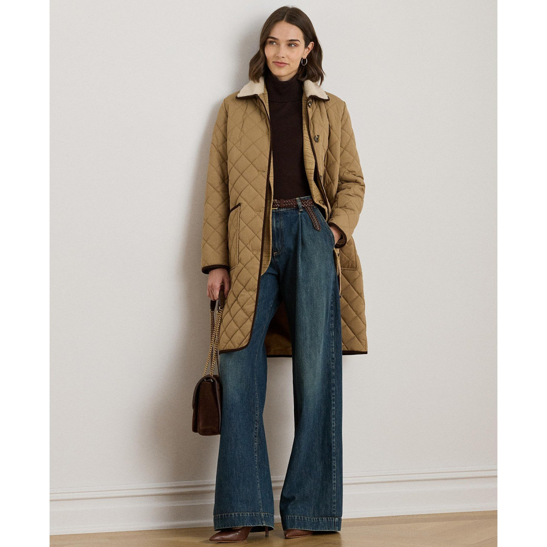 'Faux-Fur-Collar Quilted Jacket' pour Femmes