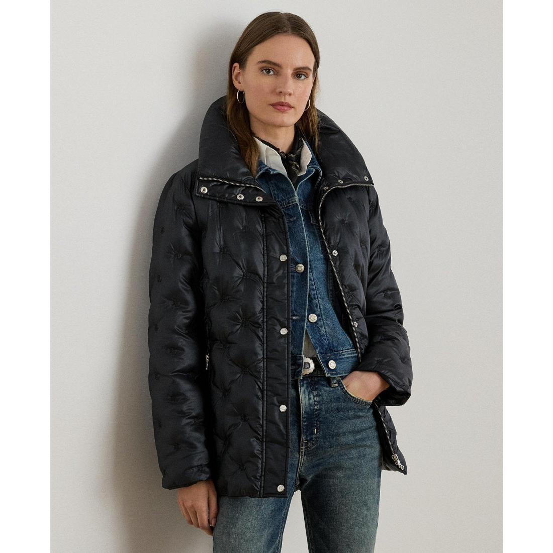 'Embroidered Puffer Coat' pour Femmes