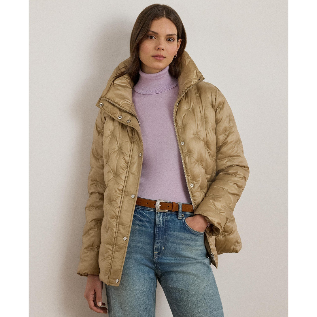 'Embroidered Puffer Coat' pour Femmes