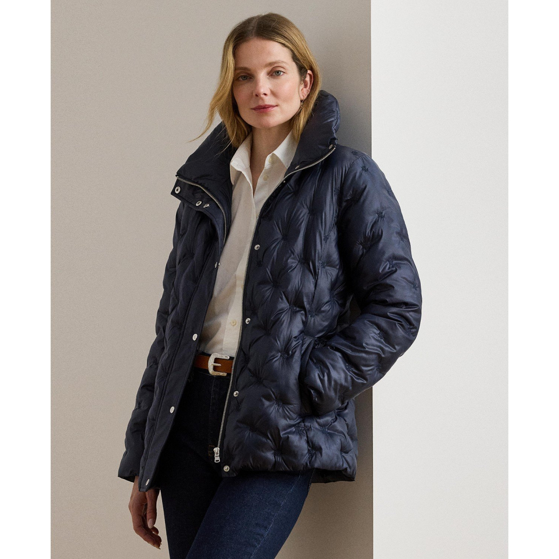 'Embroidered Puffer Coat' pour Femmes
