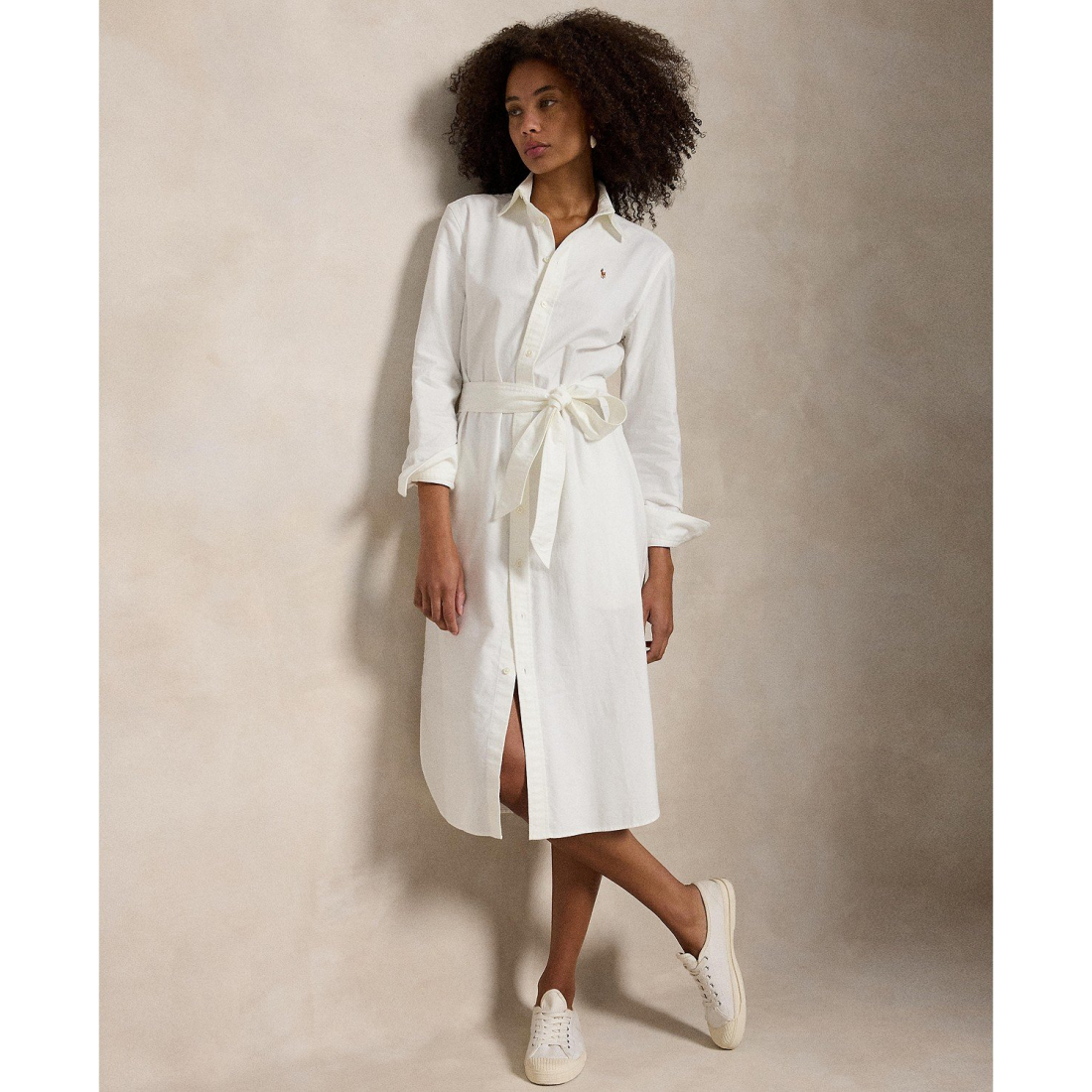 'Belted Cotton Oxford Shirtdress' pour Femmes