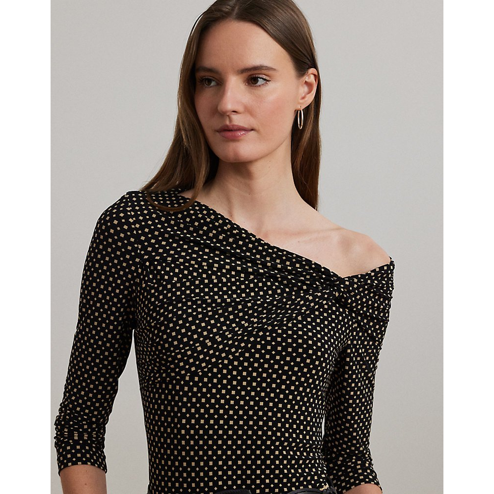 'Geo-Print Jersey Off-the-Shoulder Top' pour Femmes