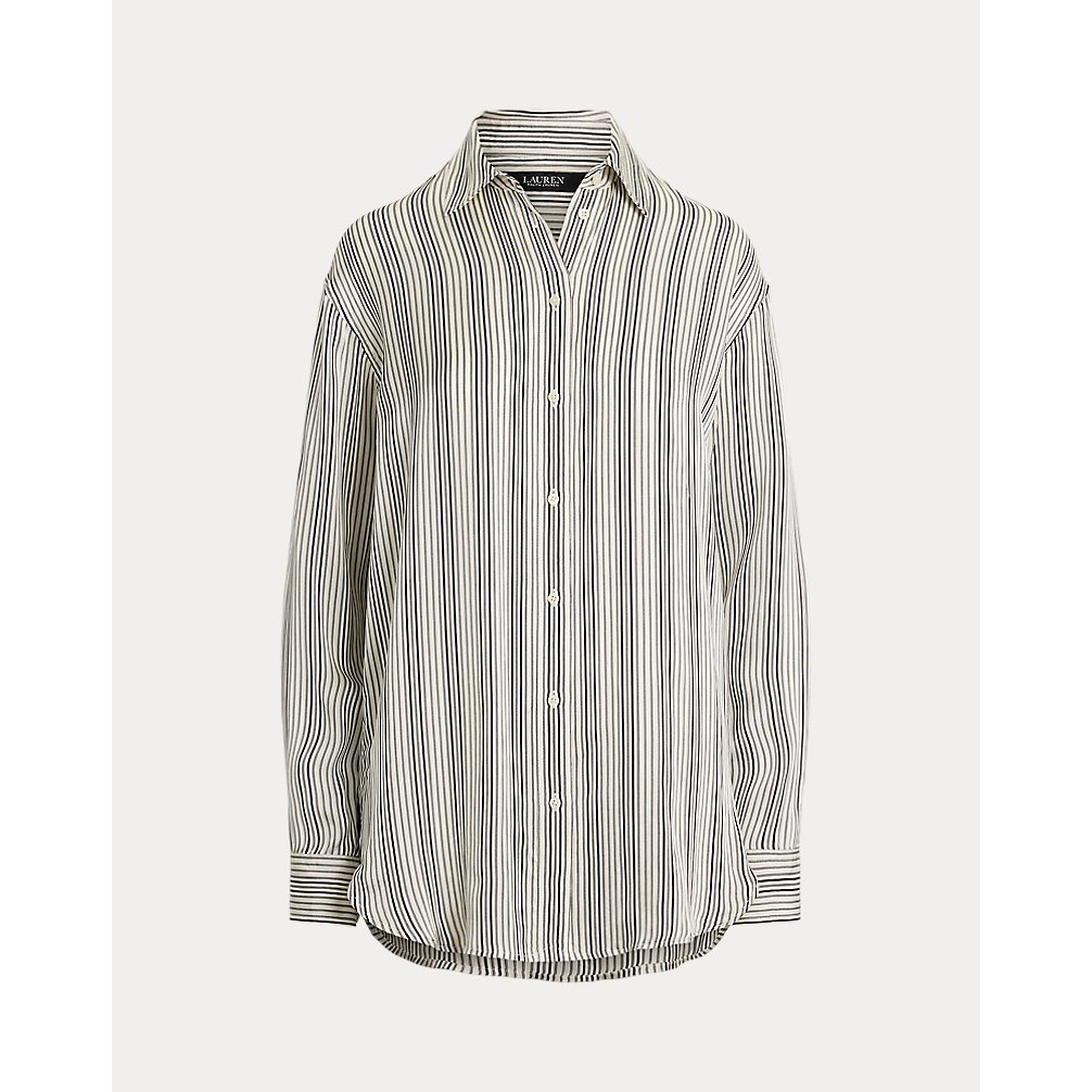 'Relaxed Fit Striped Satin Shirt' pour Femmes