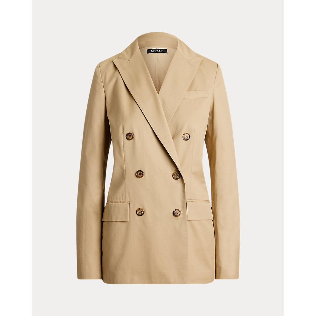 'Double-Breasted Cotton Twill Blazer' pour Femmes