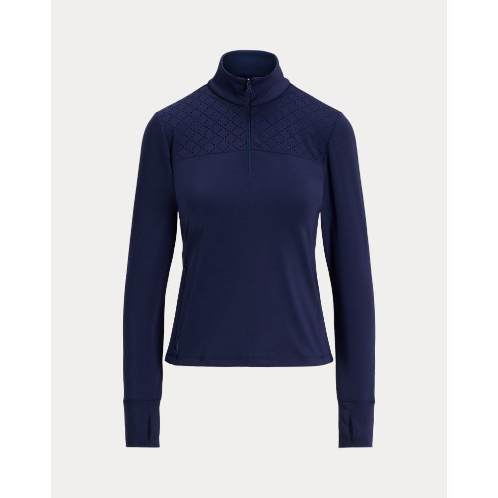 'Eyelet-Panel Interlock Quarter-Zip' pour Femmes