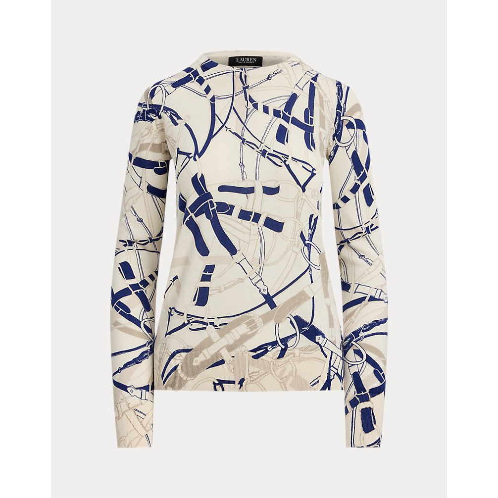 'Belting-Print Cotton-Blend Sweater' pour Femmes