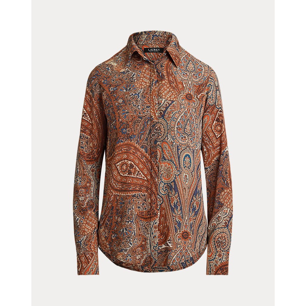 'Classic Fit Paisley Crepe Shirt' pour Femmes