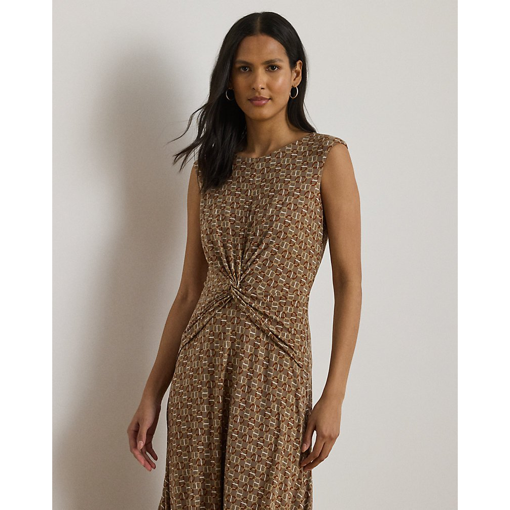 'Geo-Print Twist-Front Jersey Dress' pour Femmes
